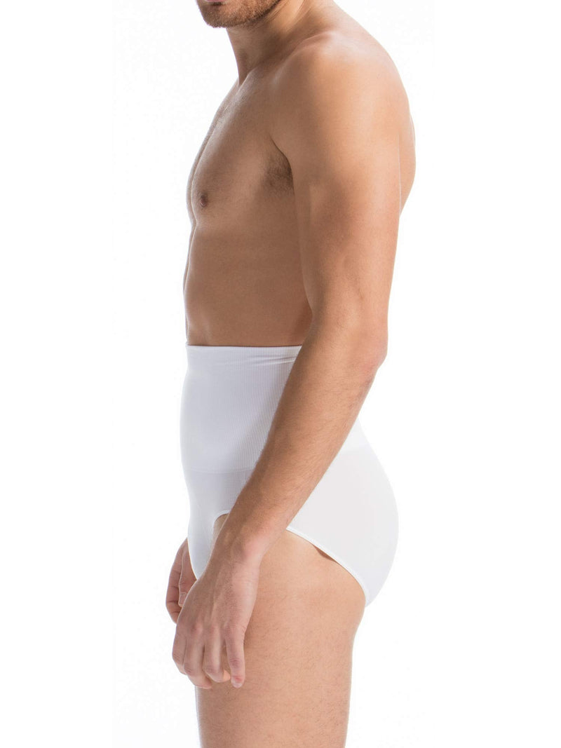 Farmacell 411 Men's shaping control briefs with waist girdle, 100% Made in Italy Small White - BeesActive Australia