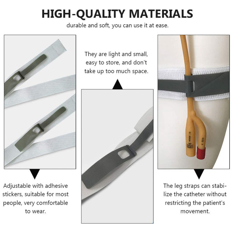 EXCEART 4pcs Urine Leg Bag Strap Padded Urine Drainage Adjustable Catheter Leg Bag Support Strap Fixing Band Holder White 50x2.5cm - BeesActive Australia