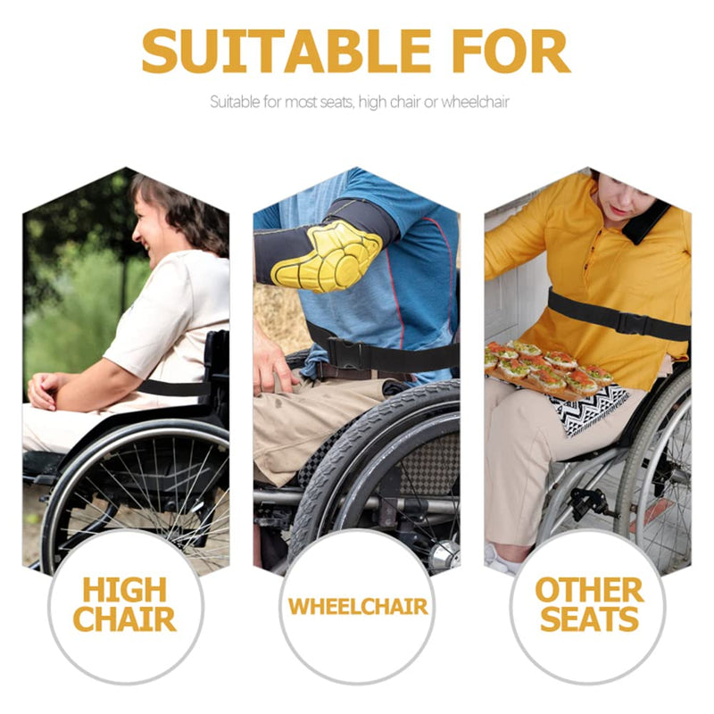 Wheelchair Lap Strap Wheelchair Belt Strap Wheelchair Adjustable Buckle Strap Cushioning Seat Belt for Take Care of Patient(Black) - BeesActive Australia