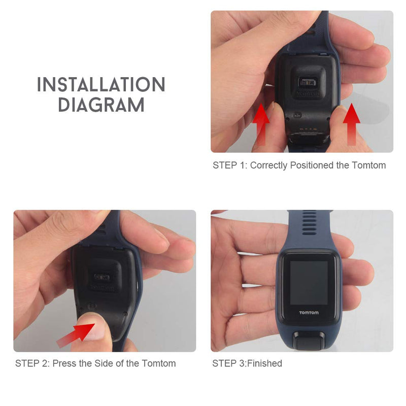 [AUSTRALIA] - NotoCity Silicone Watch Band Replacement for Spark/Spark 3/Golfer 2/Adventurer/Runner 2/3 Smartwatch for Man Women(Black) Black 