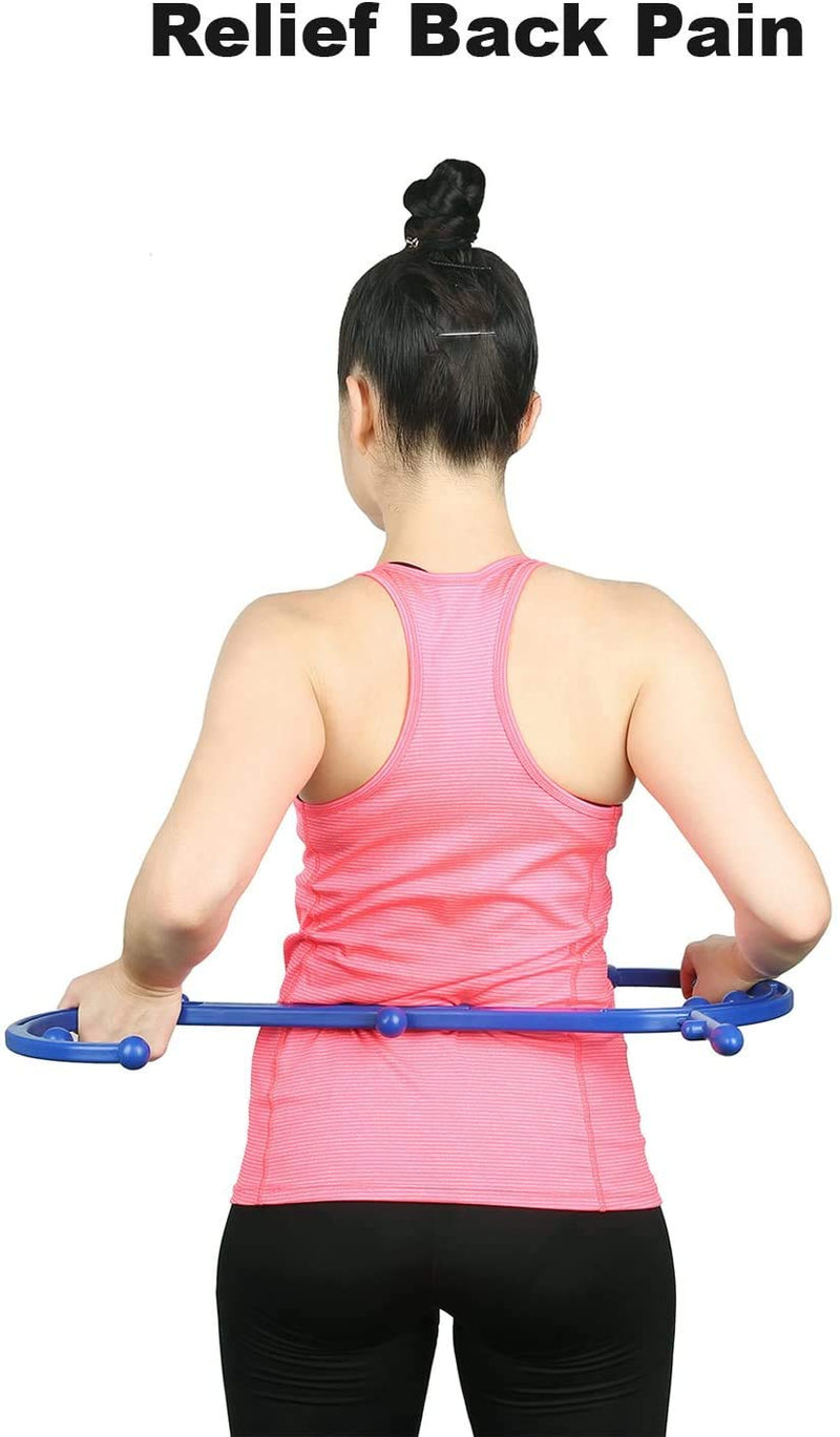 Trigger Point Massager, Lower Back Massager Self Body Shoulder Neck Massager Deep Muscle Massage Tool - S Shaped (Blue) - BeesActive Australia