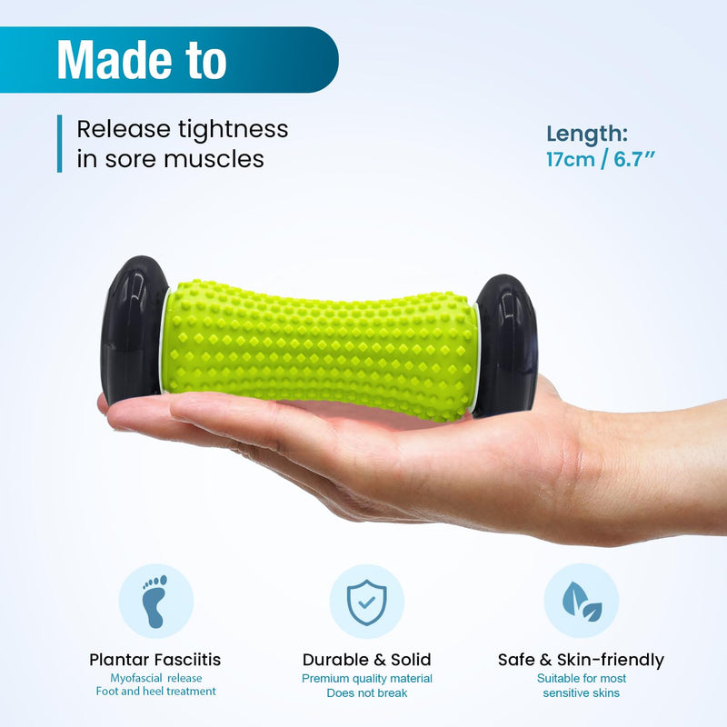 Beenax Foot Massage Roller and Hard Spiky Ball Set - Perfect for Plantar Fasciitis Recovery, Wrists and Forearms Exercise, Arm Pain, Trigger Point - Designed to Relieve Stress and Relax Tight Muscles Black - BeesActive Australia