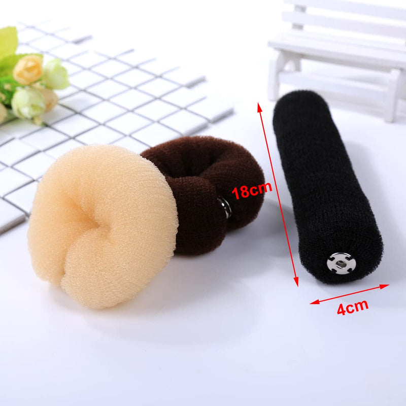 1 Piece Hair Donut, Doughnut Hair Bun Maker, Donut Bun Maker for Hair with Snap, Hair Styling Tool for Women Girls (4 x 18 cm) - BeesActive Australia
