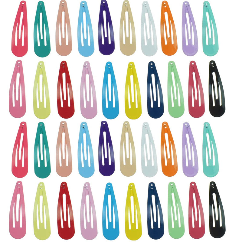 40 Pcs Metal Snap Hair Clips Candy Color 2 Inch Non Slip Kids Barrettes Girls' Hair Accessories - BeesActive Australia