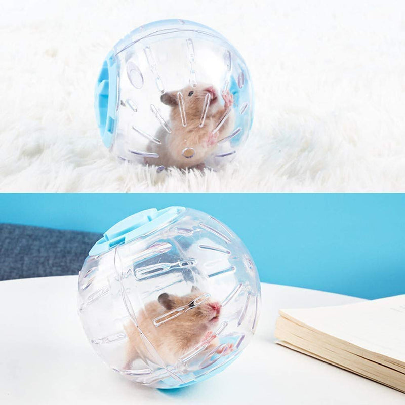 Hamster Running Ball Multi-Size Crystal Running Ball for Hamsters Run-About Exercise Ball Fitness Wheels Small Animal Toys Chinchilla Cage Accessories S 4.92 inch Blue D - BeesActive Australia