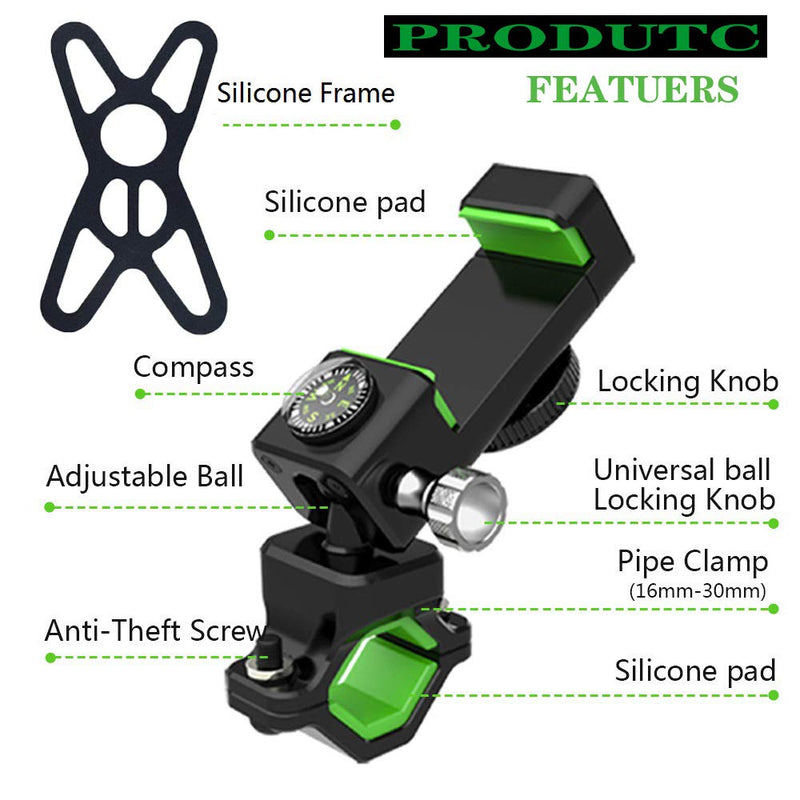 Bike Phone Mount,【Super Stable & Anti Shake】 Anti-Theft Screw Design, Bicycle & Motorcycle Handlebar Cell Phone Holder Universal, for 4-7 inches Android Cell Phones and GPS - BeesActive Australia