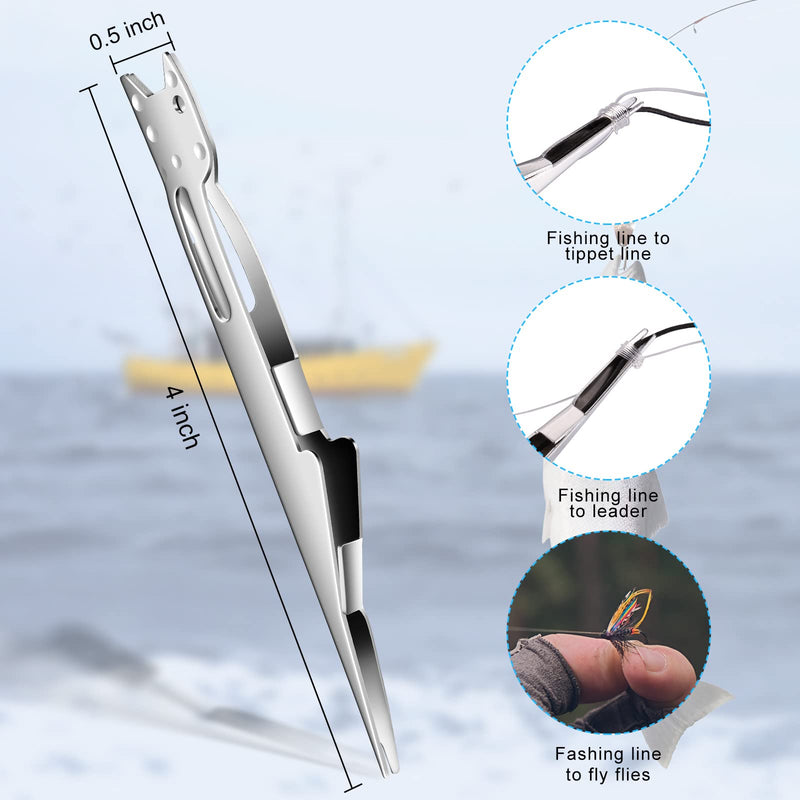 Charniol Tie Fast Knot Tyer Fishing Knot Tying Tool Quick Tie Fishing Knot Tool Nail Knot Tying Tool for Hooks, Lures and Lines, Fly Fishing Angler Accessories, Silver - BeesActive Australia