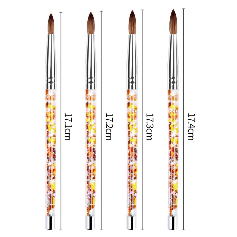 Beauty Supply Acrylic Nail Art Gel Brushes Pen Tools Set 4Pcs/ Set (MULTICOLOR) - BeesActive Australia