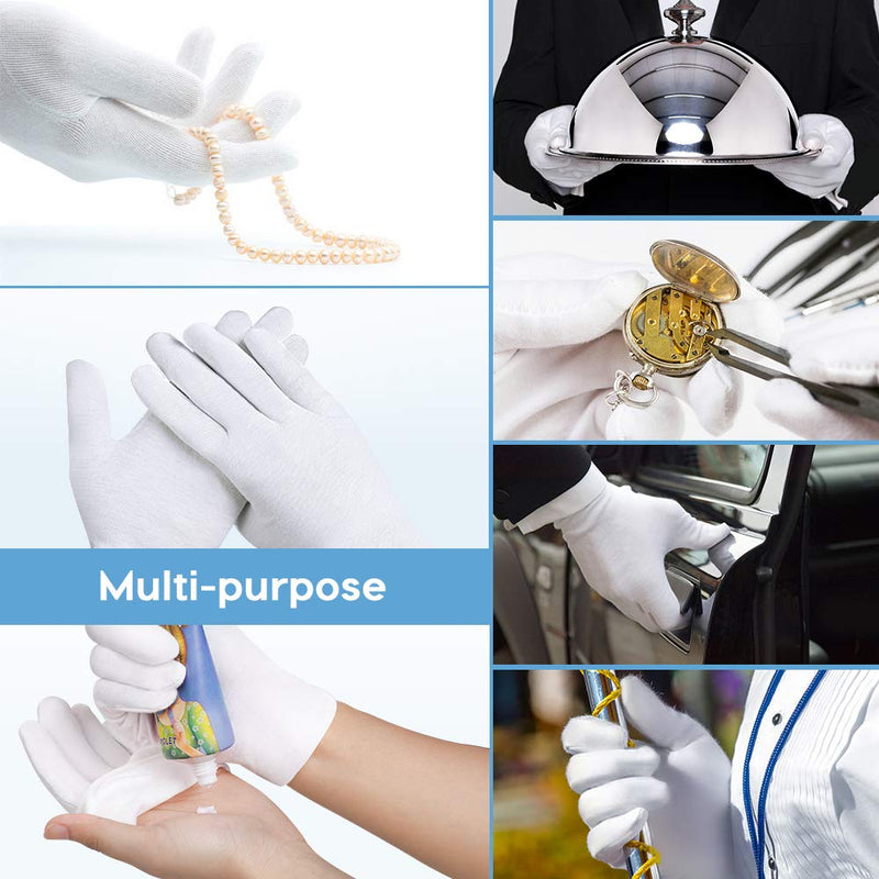 Rovtop White Gloves,12 Pairs Gloves for Dry Hands Eczema Hand Moisturizing, Sleeping Hand Mask Lotion Gloves Medium - BeesActive Australia