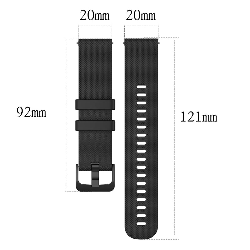 Compatible for Garmin Venu 2 plus Watch Bands, Disscool 20mm silicone Quick Release Soft Rubber Wrist Smart Watch band Replacement for Garmin Vivomove sport Black - BeesActive Australia