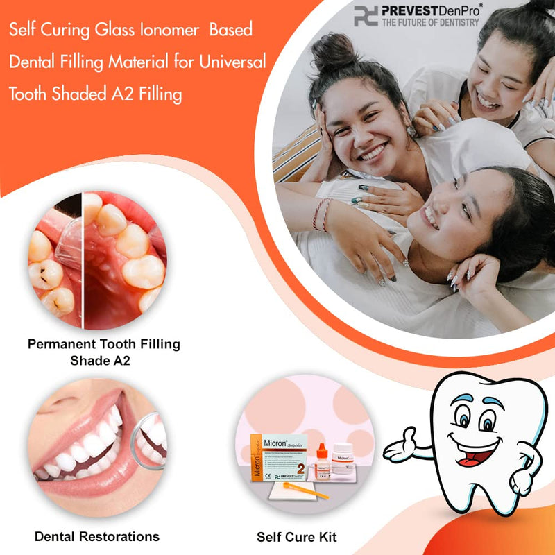 Micron Superior Radiopaque Glass Ionomer Dental Cement A2 Natural Shade for permanent dental restorations - BeesActive Australia