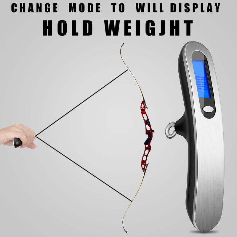 110 lbs Digital Bow Scale Bow Draw Weight Scale Bow Poundage Scale Compound Recurve Archery Bow Scale Portable Luggage Scale Archery Bow Maintenance Accessories with LCD Display for Weighting Suitcase - BeesActive Australia