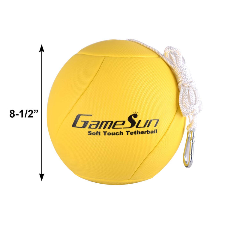 Tetherball and Rope,Full-Size Soft Rubber, Portable Tetherballs with Soft Rope - Great Outdoor Game for Kids or Dogs Yellow - BeesActive Australia