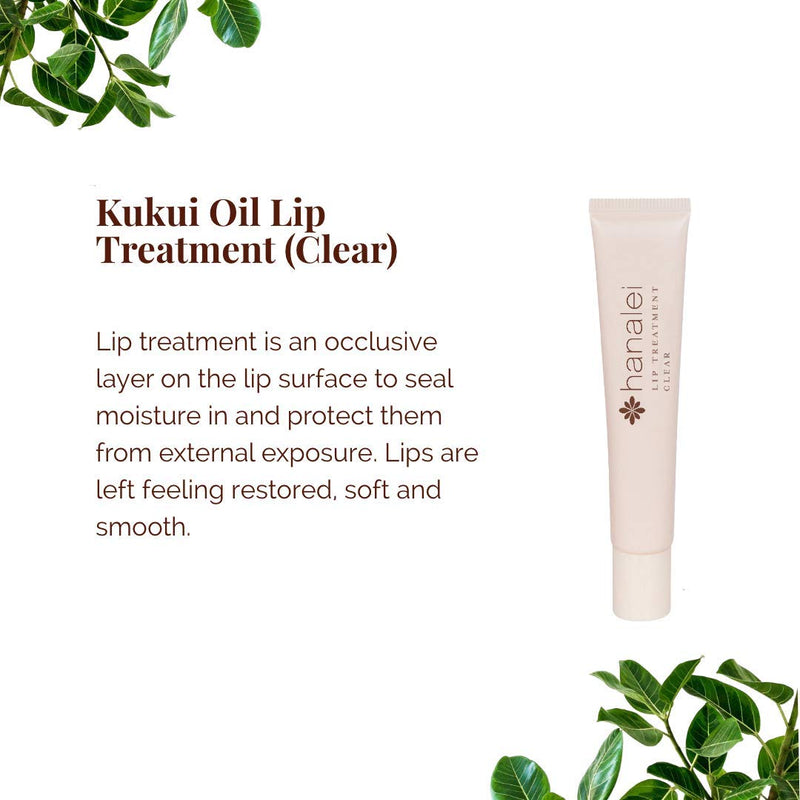 Lip Treatment by Hanalei, Made with Kukui Oil, Shea Butter, Agave, and Grapeseed Oil Soothe Dry Lips, (Cruelty free, Paraben Free) MADE IN USA. Clear (15g/15ml/0.53oz) Clear (15g) - BeesActive Australia