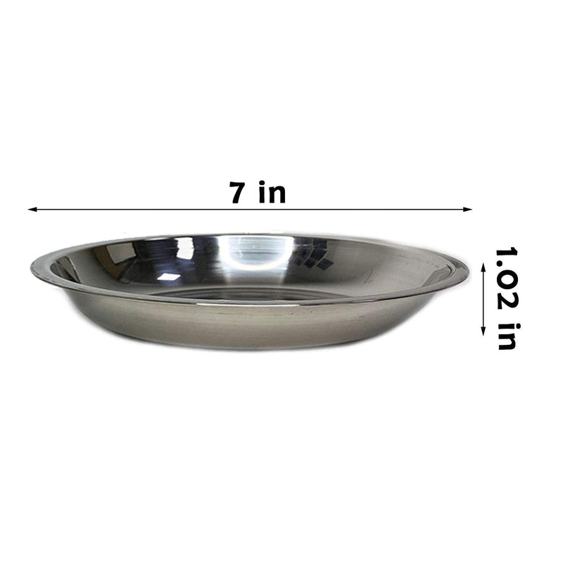 kathson Stainless Steel Whisker Relief Cat Bowl, 4 pcs Shallow and Wide Bowls, Pet Cat & Dog Feeding Large Dishes Fits with Elevated Stands Pet Bowl Stand (7.00 Inch Dia.) 7.00 Inch Dia. - BeesActive Australia