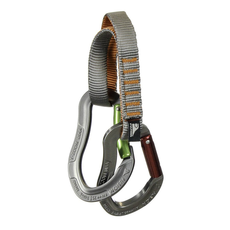 Fusion Climb Quickdraw Runner 5000 lbs Rated Stitched Loop Nylon Webbing 20cm x 1.7cm Tan/Orange, 20' - BeesActive Australia