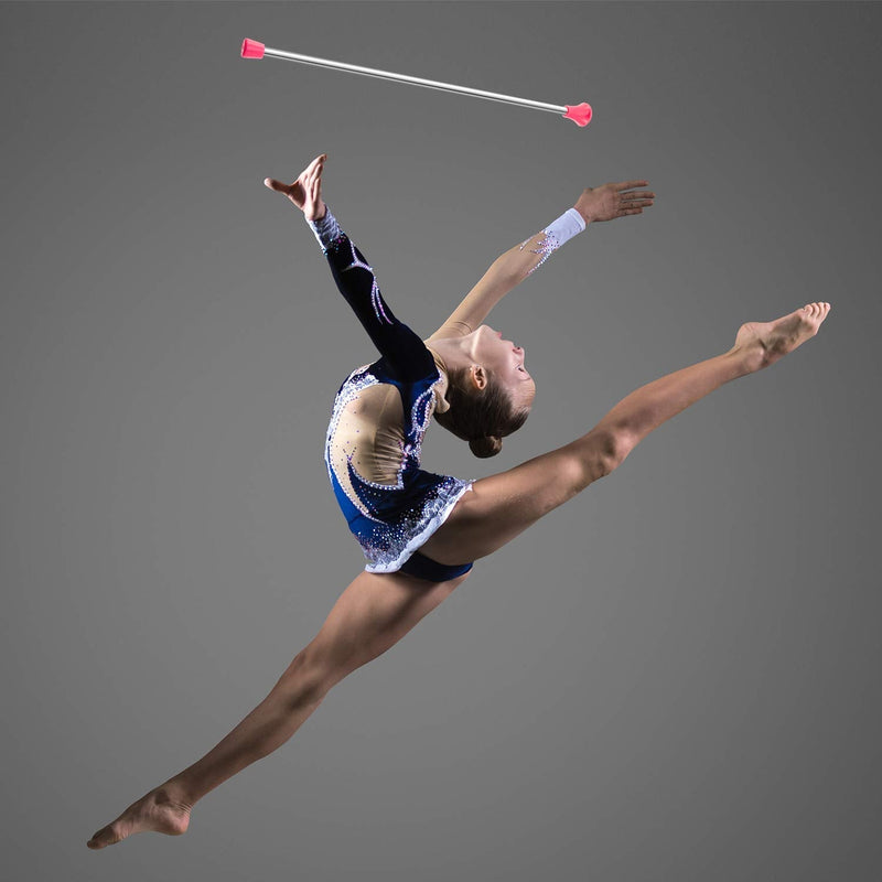 2 Pieces Twirling Batons Unisex Kids' Gymnastics Twirling Baton Dance Baton for Talent Shows, Artistic Dancing, Baton Twirling, Pink, White - BeesActive Australia