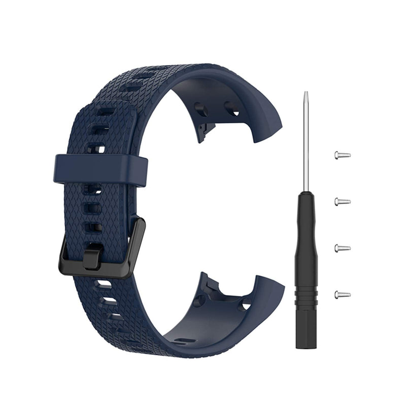 HUABAO Watch Strap Compatible with Garmin vivosmart HR,Adjustable Silicone Sports Strap Replacement Band for Garmin vivosmart HR Smart Watch Black+Darkblue - BeesActive Australia