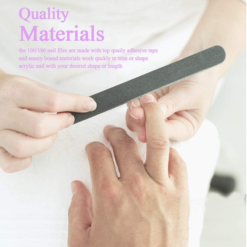 Nail Files and Buffers, QMOEH Professional Manicure Tools Kit, Rectangular Art Care Buffer Block Tools 100/180 Grit 12Pcs/Pack 12PCS Nail Files and Buffers - BeesActive Australia
