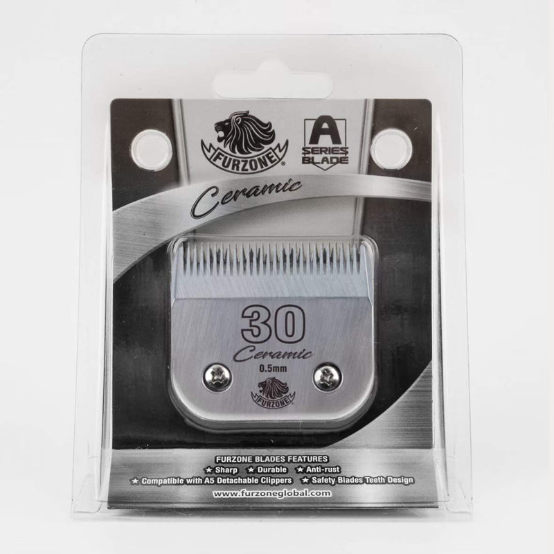 Furzone Detachable Ceramic Blade - Size 30 Blade 1/50", Made of High-Tech Ceramic Materials, Compatible with Most Andis, Oster, Wahl A5 Clippers - BeesActive Australia