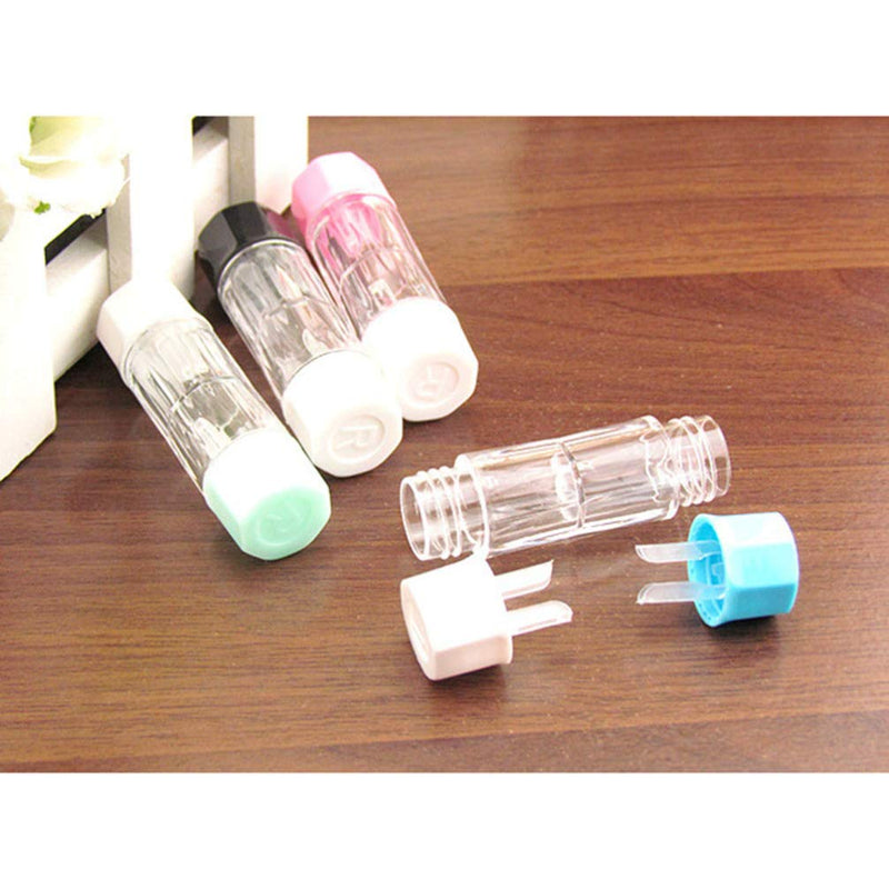 4PCS Mini Travel RGP Hard Contact Lens Case Protective Box Cosmetic Contact Lens Container Holder Lens Solution(Black Green Blue and Pink) - BeesActive Australia