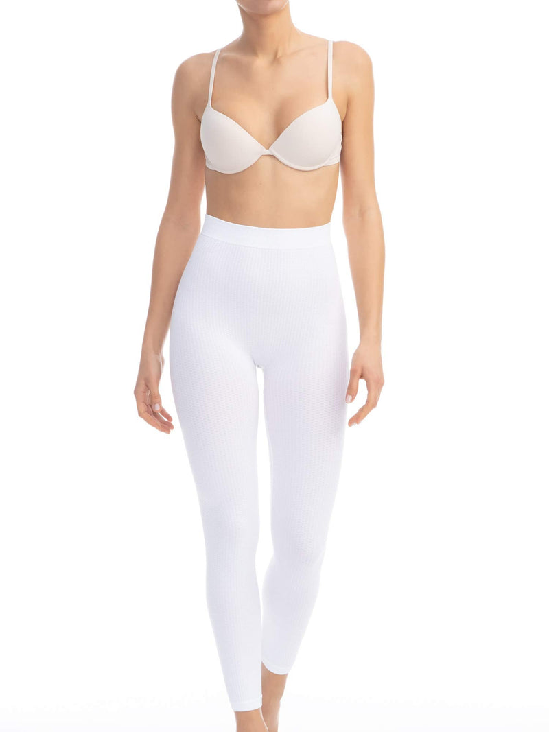 Farmacell 133 Women's high-Waisted Anti-Cellulite Massage Leggings, 100% Made in Italy Medium-Large White - BeesActive Australia