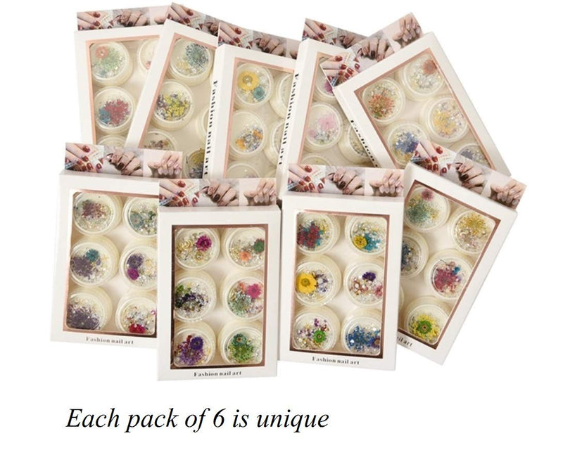 Regodon Beauty 3D Nail Charms, Dried flower nail art, Alloy jewelry, Rhinestones, Sequins, 6 pcs - BeesActive Australia