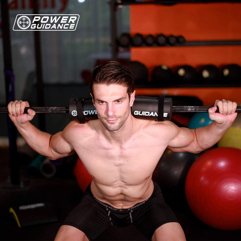 POWER GUIDANCE Barbell Squat Pad - Neck & Shoulder Protective Pad - Great for Squats, Lunges, Hip Thrusts, Weight Lifting & More - Fit Standard and Olympic Bars Perfectly Black - BeesActive Australia