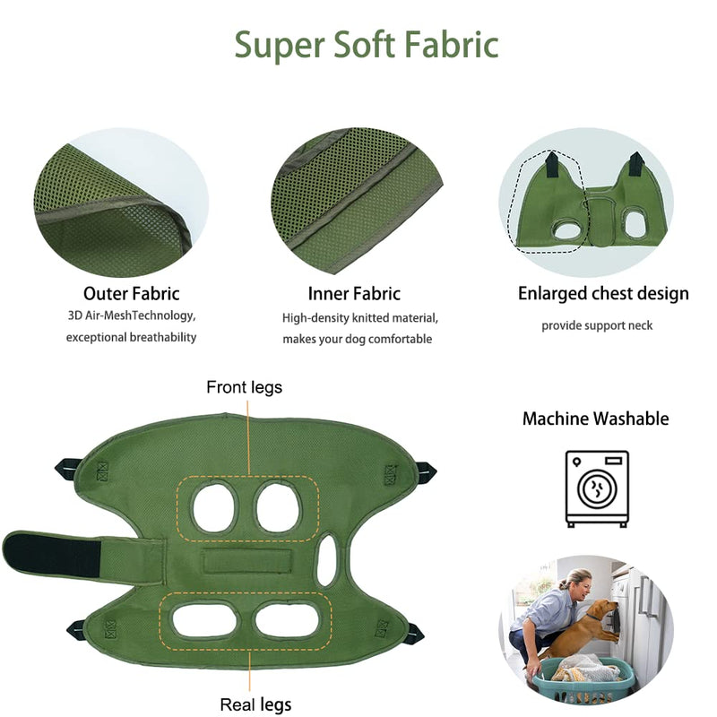 Mklhgty Pet Dog Grooming Hammock Harness for Cats & Dogs, Breathable Dog Grooming Helper for Trimming Nail and Ear/Eye Care,with Dog Nail Clippers, Free Nail File Medium Green - BeesActive Australia