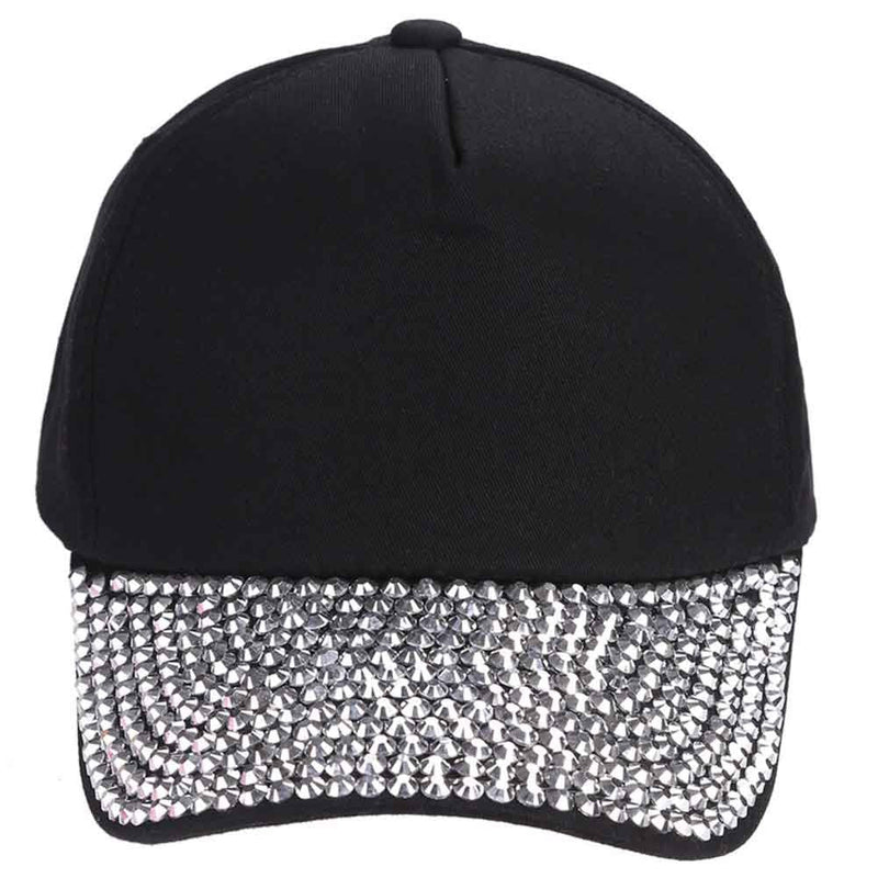 Ztl Studded Rhinestone Baseball Cap Dad Hat Trucker Hat Adjustable Strapback Cap Black - BeesActive Australia