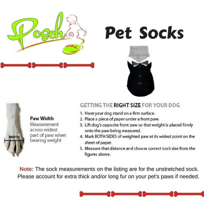 Posch Anti-Slip Knit Socks for pets with Traction Soles for Indoor Wear, Slip On Paw Protectors Medium Black - BeesActive Australia