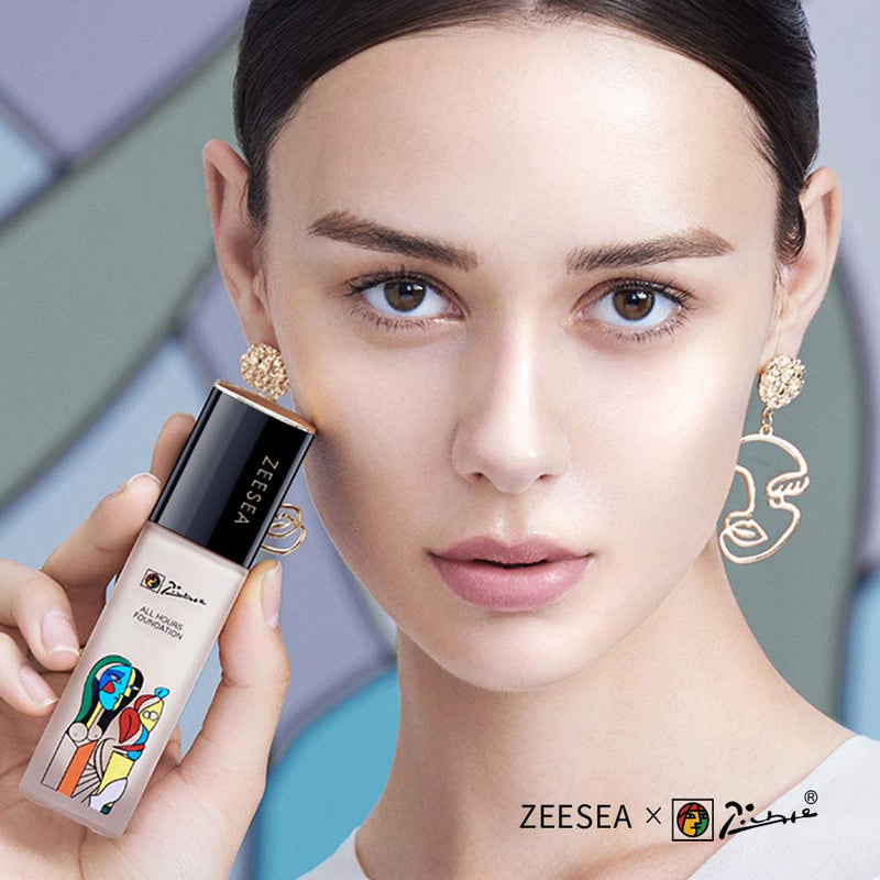 ZEESEA Picasso Full Coverage Matte Liquid Foundation Natural Flawless Long Lasting Oil-Control Moisturizing Concealer Liquid Foundation (MW1 Ivory (Matte Concealer)) MW1 Ivory (Matte Concealer) - BeesActive Australia