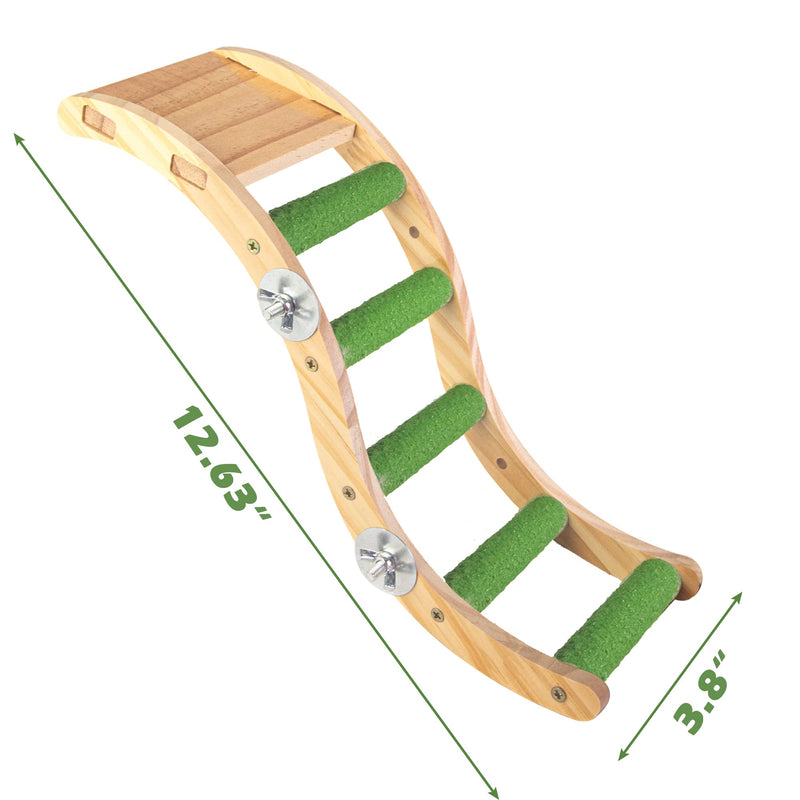 Bird Wooden Ladder Toy, Wood Parrot Bird Perch Climbing Bridge, Easy Assembly Parakeet Toys Bird Cage Accessories for Parakeets, Parrots, Finches - BeesActive Australia