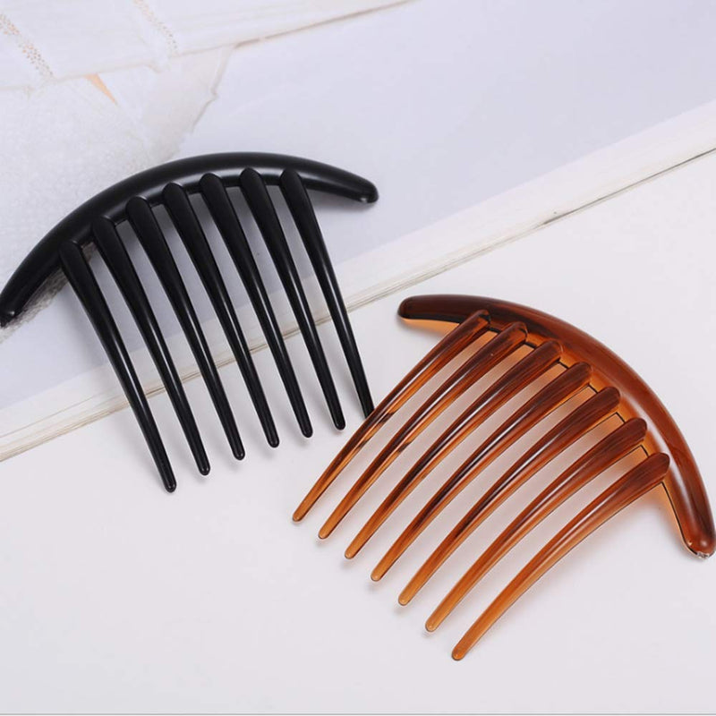 12 Pieces Hair Combs Slides Hair Combs Hair Side Comb Set Hair Clip Combs Hair Slides for Women Girls (Black and Brown) - BeesActive Australia