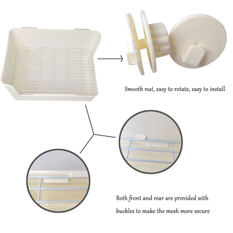Hamiledyi Rabbit Litter Box,Pet Plastic Square Toilet Rabbit Bedding Potty Training Corner with Small Animal Cage Clean Broom Molar Sweet Bamboo for Bunny Chinchillas Guinea Pigs White - BeesActive Australia