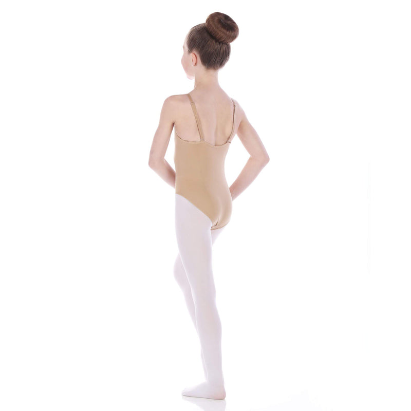 [AUSTRALIA] - Danzcue Girls Nude Seamless Undergarment Camisole Leotard with Adjustable Straps Large / X-Large 