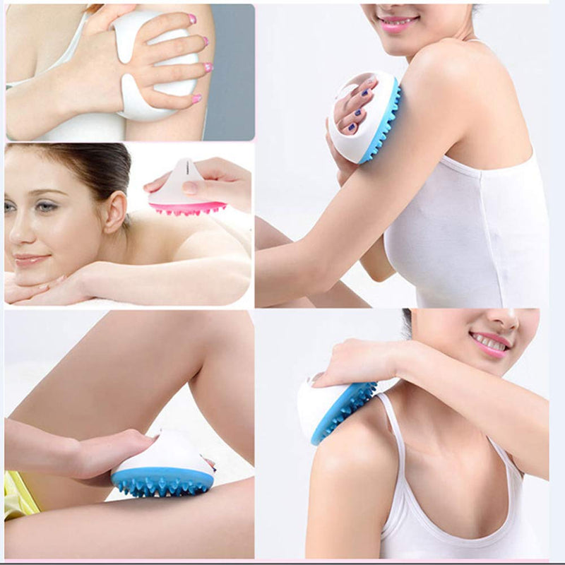 Pinkiou Essential Oil Massage Brush Body Massager Brush Anti Cellulite Slimming Relaxing Scrub Massager for Bath Spa Home Use (Blue) Blue - BeesActive Australia
