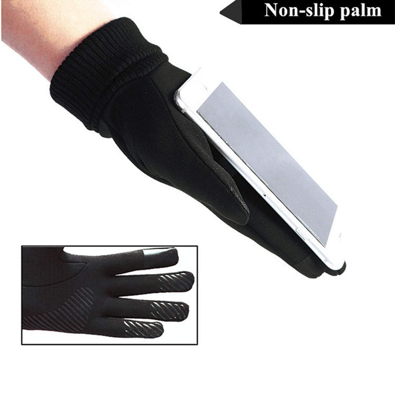 FINGER TEN Winter Gloves for Kids Touchscreen Boys Girls Running Cycling Pair, Youth Lightweight Warm Thermal Touch Screen Gloves for Texting Hiking Skating Black X-Large - BeesActive Australia