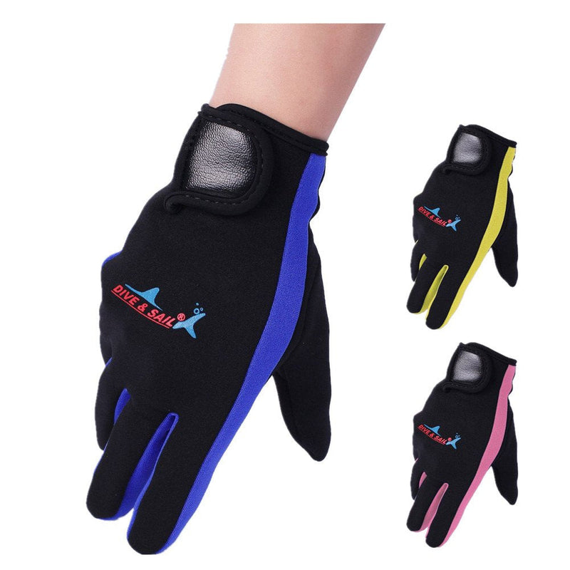 Micosuza Neoprene 1.5mm Five Finger Dive Gloves Blue Medium - BeesActive Australia
