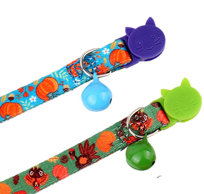 BoomBone Thanksgiving Cat Collar with Detachable Flowers,2 Pack Cute Kitten Collar Breakaway with Bell - BeesActive Australia