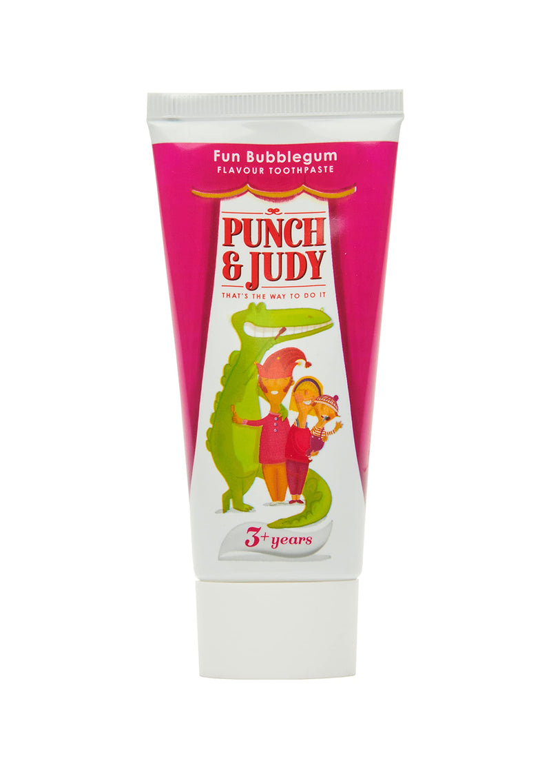 Punch & Judy - Fun Bubblegum Flavour Toothpaste, Fluoride 1,400 ppm, 3+ Years, Sugar Free, 50ml 79 g (Pack of 1) - BeesActive Australia