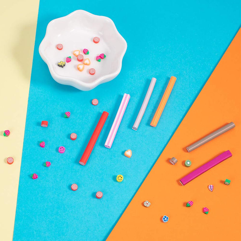 NBEADS 50PCS Mixed Styles Fimo Polymer Clay Cane Slices Nail Art Stickers Nail Art Decoration - BeesActive Australia