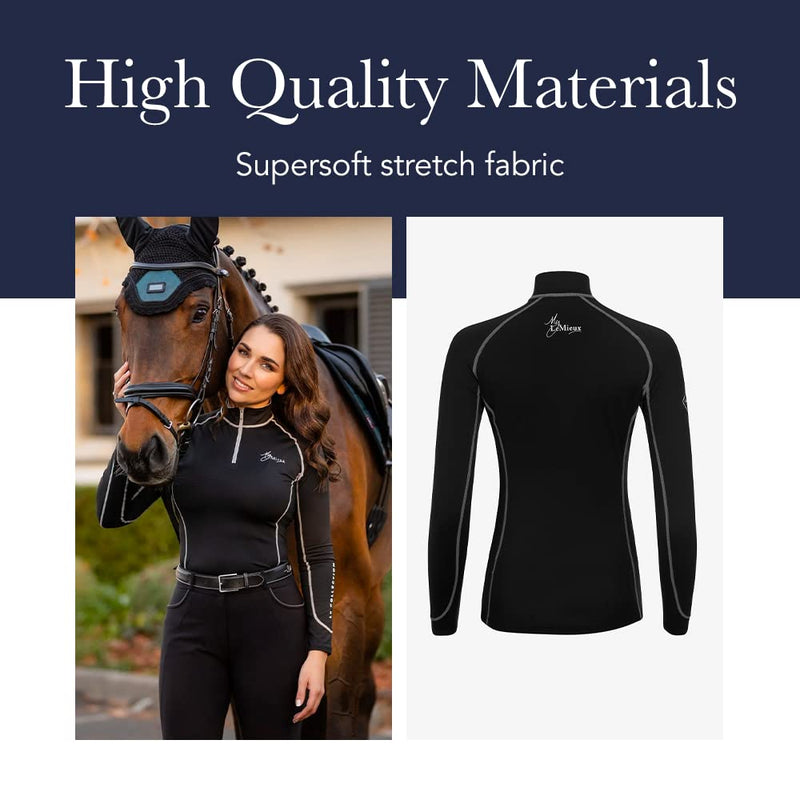 LeMieux Women’s Base Layer Top - Athletic Thermal Shirts - Equestrian Apparel & Gear for Horseback Riding Azure 2 - BeesActive Australia