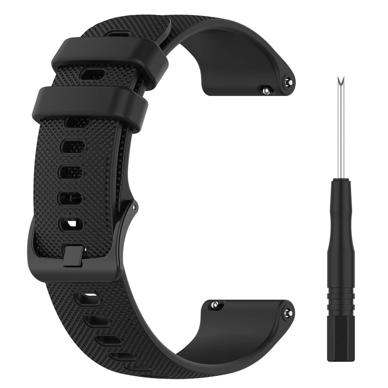 LOKEKE for Garmin Forerunner 745 Replacement Wrist Band - Replacement Silicone Wrist Watch Band Strap with QucikFit for Garmin Forerunner 745(Silicone Black) - BeesActive Australia