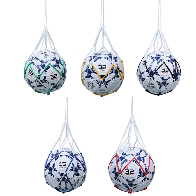 Basketball Net Bag Soccer Football Mesh Storage Sports Ball Holder Nylon Carry Bag Durable Single Ball Carrier 2 Pack Black Fit Ball 3 4 5 black green - BeesActive Australia