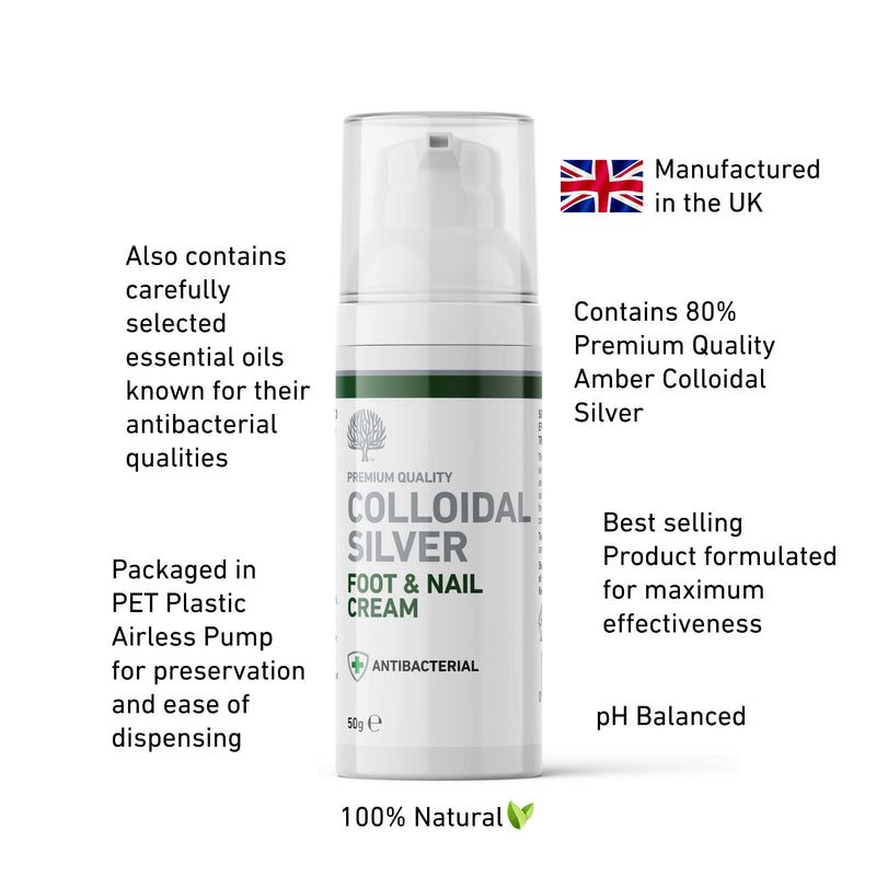 Nature's Greatest Secret All Natural Antibacterial Colloidal Silver Foot & Nail Cream 50g - BeesActive Australia