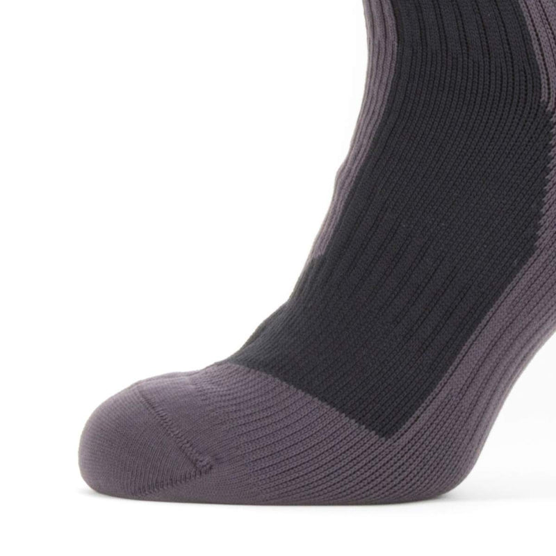 SEALSKINZ Waterproof Trekking Thick Mid Sock Large Black/Grey/White - BeesActive Australia