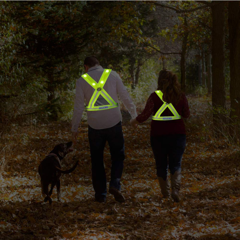 Atlecko 360° Rechargeable LED Running, Cycling, Hiking Reflective Vest & Belt for Men, Women & Kids - Safe & Comfortable - Bright Lights for High Visibility, Excellent Battery Life, Perfect for Night - BeesActive Australia