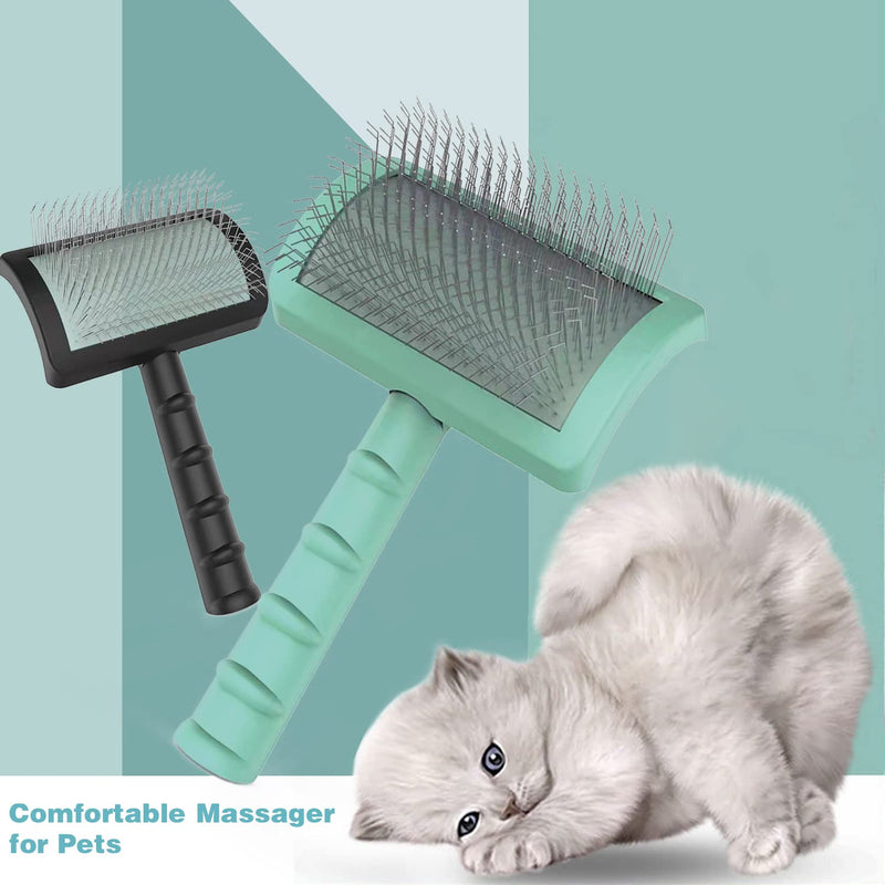 Large Firm Slicker Brush for Dogs Goldendoodles - Extra Long Pin Slicker Brush for Large Dog Pet Grooming Wire Brush and Deshedding - Removes Long and loose Hair - Undercoat - 25mm(1")(Green) Green - BeesActive Australia