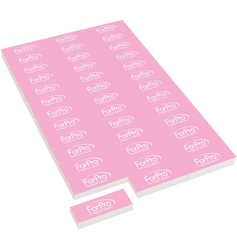 ForPro Professional Collection Sparkle Mini Buffer Sheet, Pink 400/White 4000 Grit, Pre-Cut, Double-Sided Manicure & Pedicure Nail Buffer.82” W x 2.5” L, 39Count - BeesActive Australia